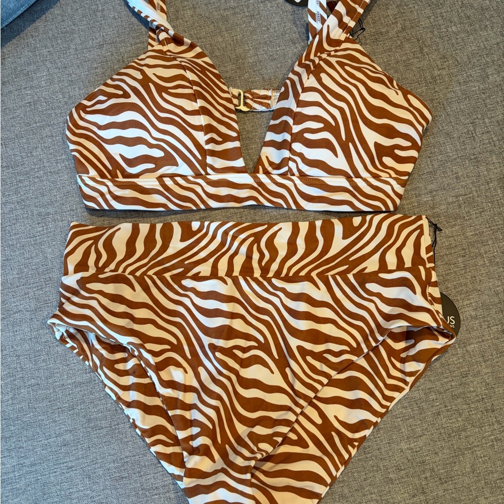 Zebra Print Bikini Set - Picture 2 of 10